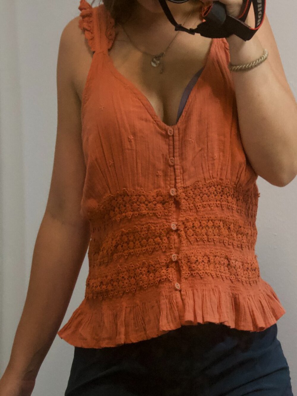 Free People Forever That Girl Lace Boho Tank | Size M